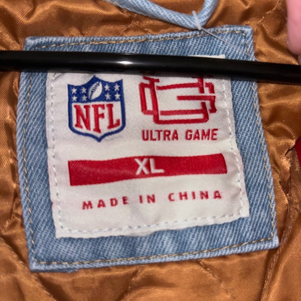 NWT NFL Philadelphia Eagles Blue Denim NFL Official Mens XL Heavy Hooded Jacket - Picture 4 of 8